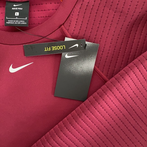 New  Fleece Crew Nike Pro top - Picture 9 of 11